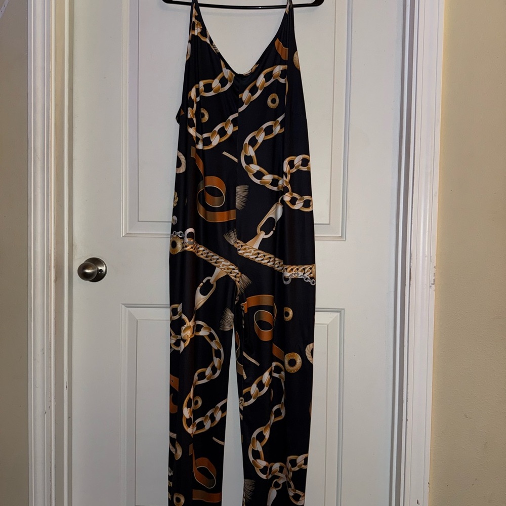 Stylish Black and Brown Jumpsuit